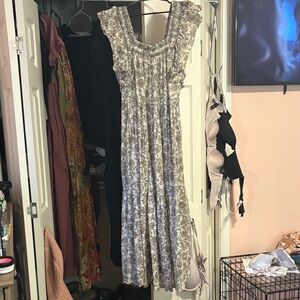 FP Movement by Free People Gray Floral Maxi Dress